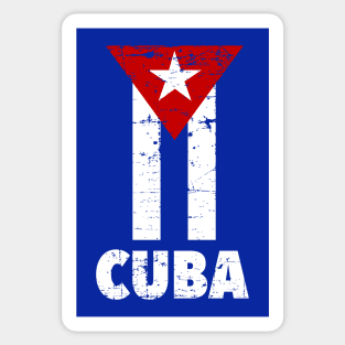 Cuban flag - Bandera de cuba - vintage grunge design Sticker